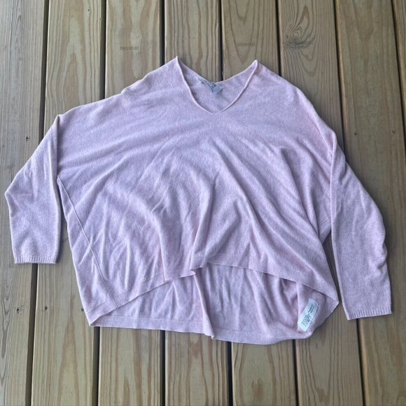 ** Brand Bazaar pink vneck high lo Sweater soft oversized - Picture 1 of 9